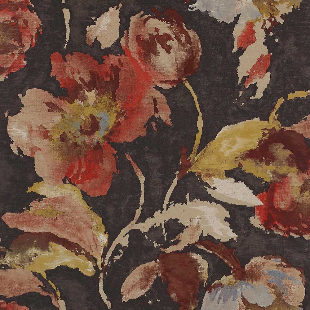 Jane Churchill Beatrice Wallpaper | Charcoal & Copper | J162W-05