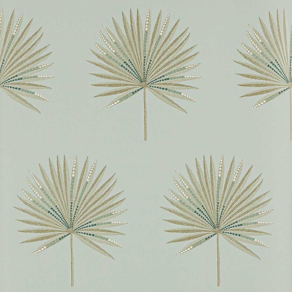 Jane Churchill Fortunei Wallpaper | Aqua | J182W-03