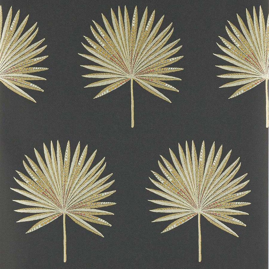 Jane Churchill Fortunei Wallpaper | Black & Gold | J182W-06