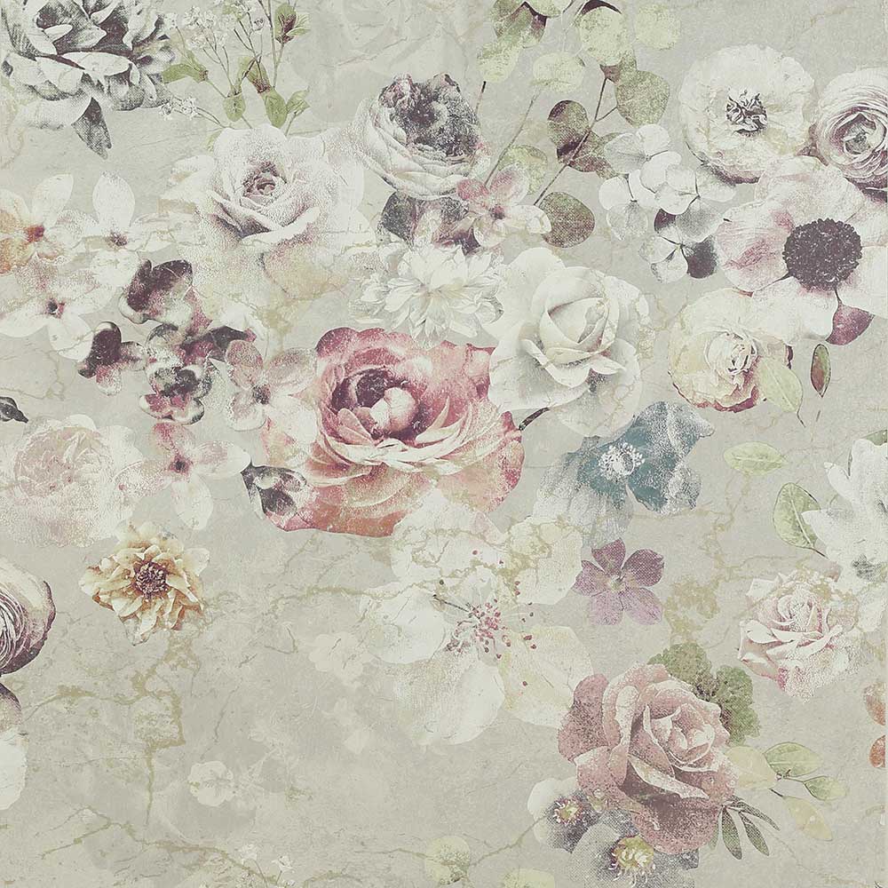 Jane Churchill Marble Rose Wallpaper | Pearl | J8004-05