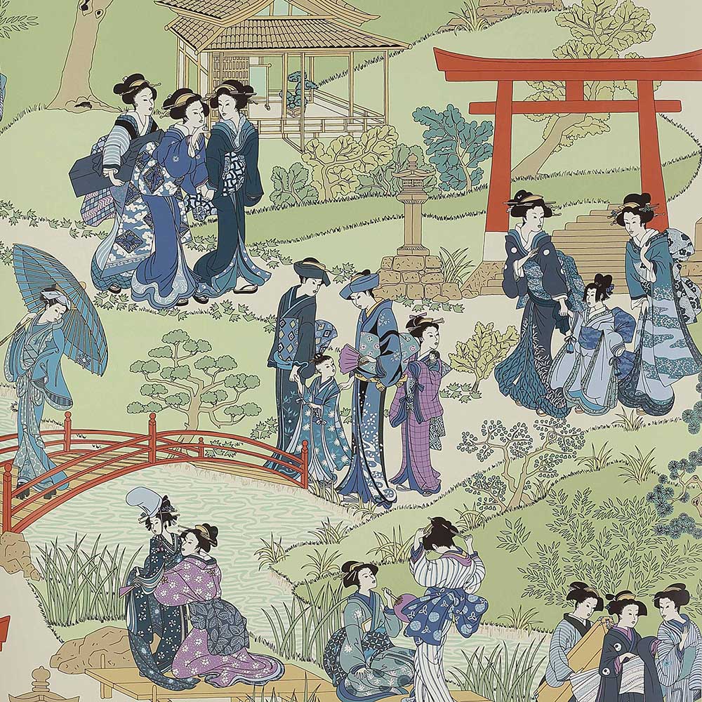 Geishas Indigo Wallpaper