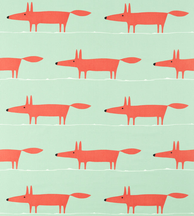 Mr Fox Sage & Poppy Fabric by SCION - NART121027 | Modern 2 Interiors