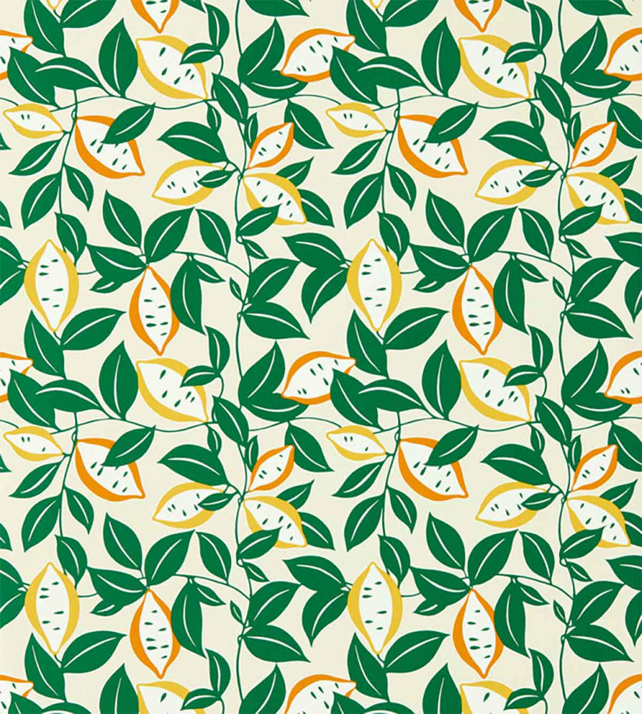 St Clements Lemon & Tangerine Wallpaper by SCION - NART112803 | Modern 2 Interiors